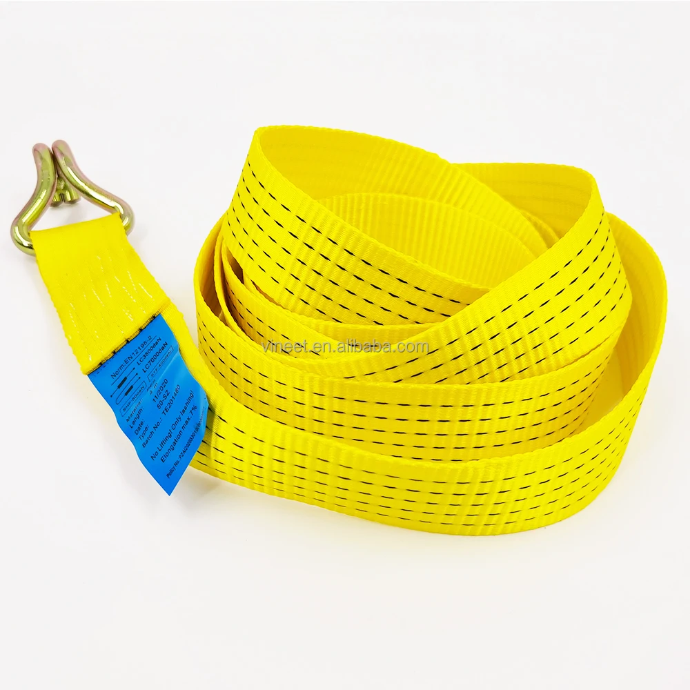 VINEET Polyester Webbing Ratchet Strap OEM/ODM Heavy Duty Ratchet Tie Down Strap with Double J Hook