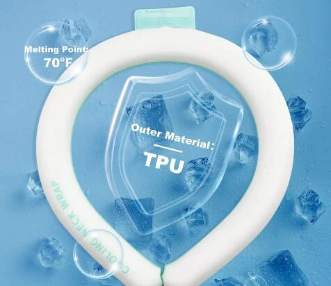 Trending New Arrivals 2024 Customized PCM/TPU Wearable Neck Cooling Tube Phase Change Material Cooling Cushion Pad