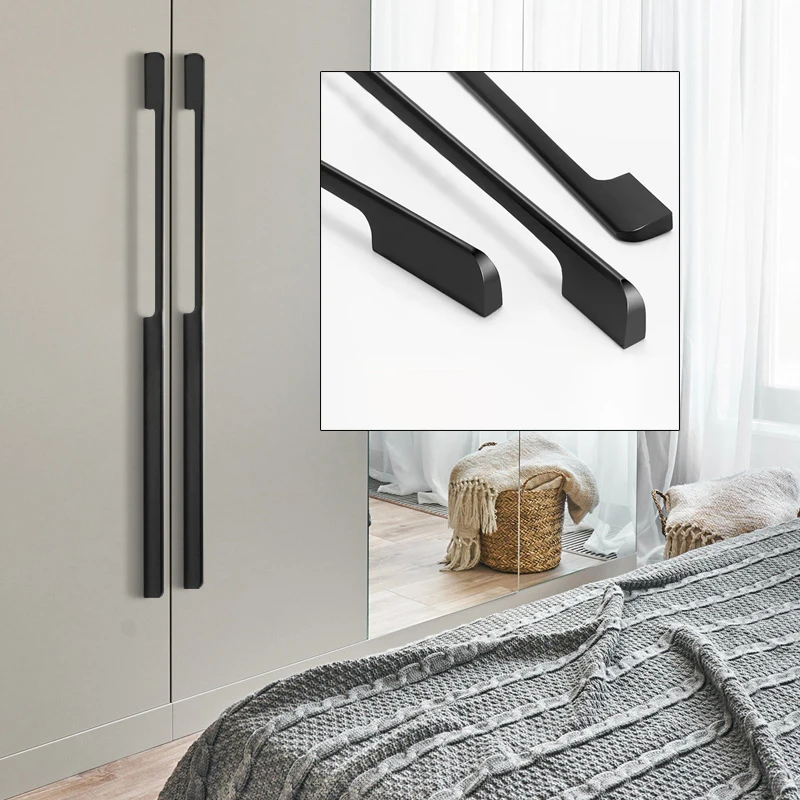 Modern Long Furniture Handles Pull Aluminum 1 Meter Matt Gold Black Wardrobe Cupboard Door Handle