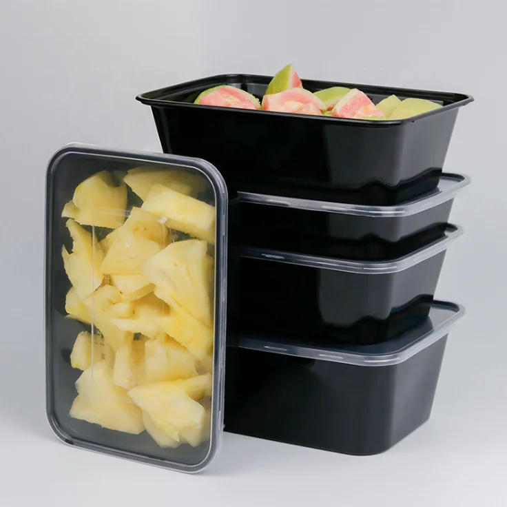Custom PP plastic microwavable lunch box round and square disposable takeaway packaging meal box food containers