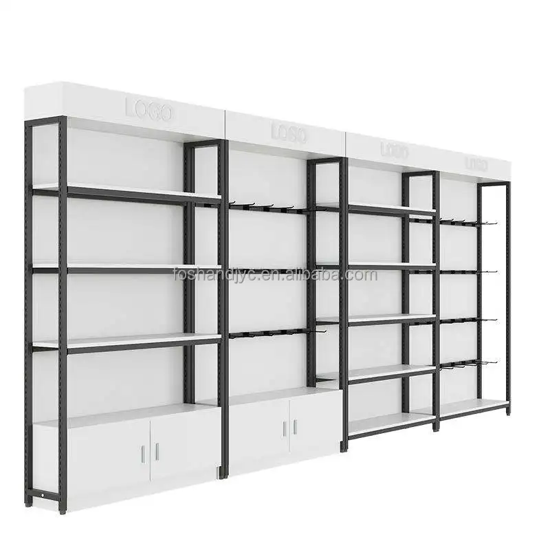 Shelving Multi Layer Display Cabinet Floor Combination Storage Rack Expositores Mercearia Steel and Wood Q235B Steel