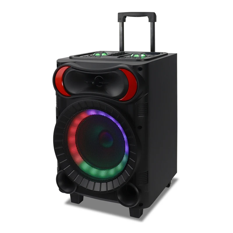 Manufacturer 8 inch Portable Party Dj Wireless Trolley Speaker Caixa De Som Karaoke Stereo Blue Tooth Led Speaker