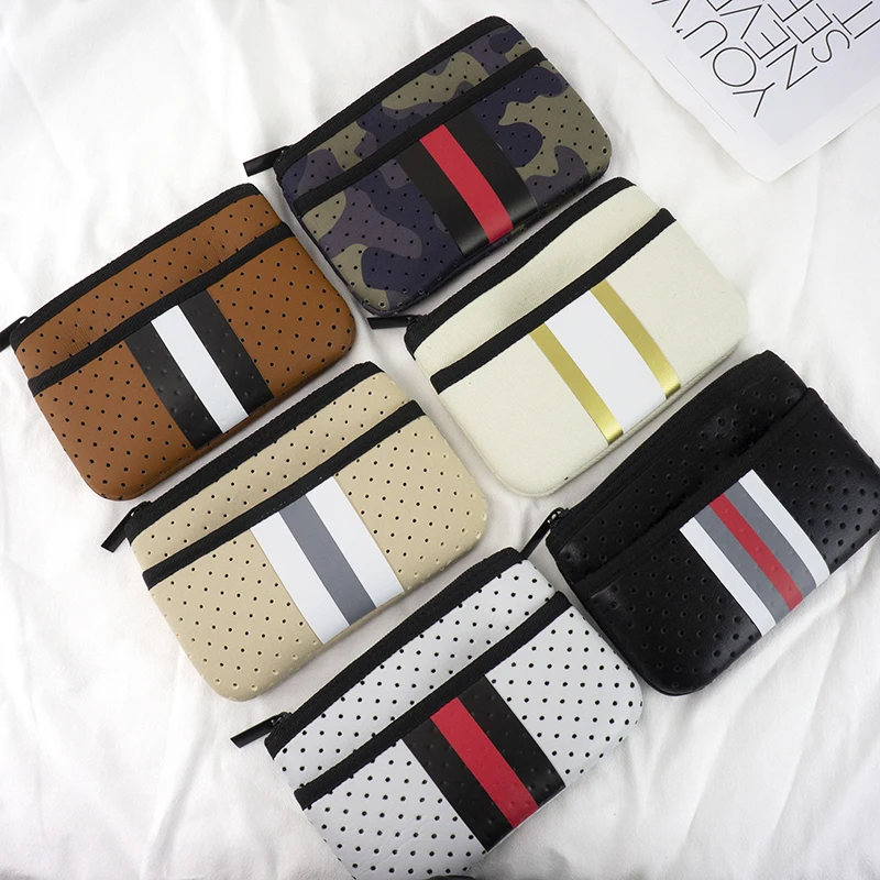 Neoprene card wallet  mini purse key bag high quality small coin bag key case zipper wallet for women phone wallet case