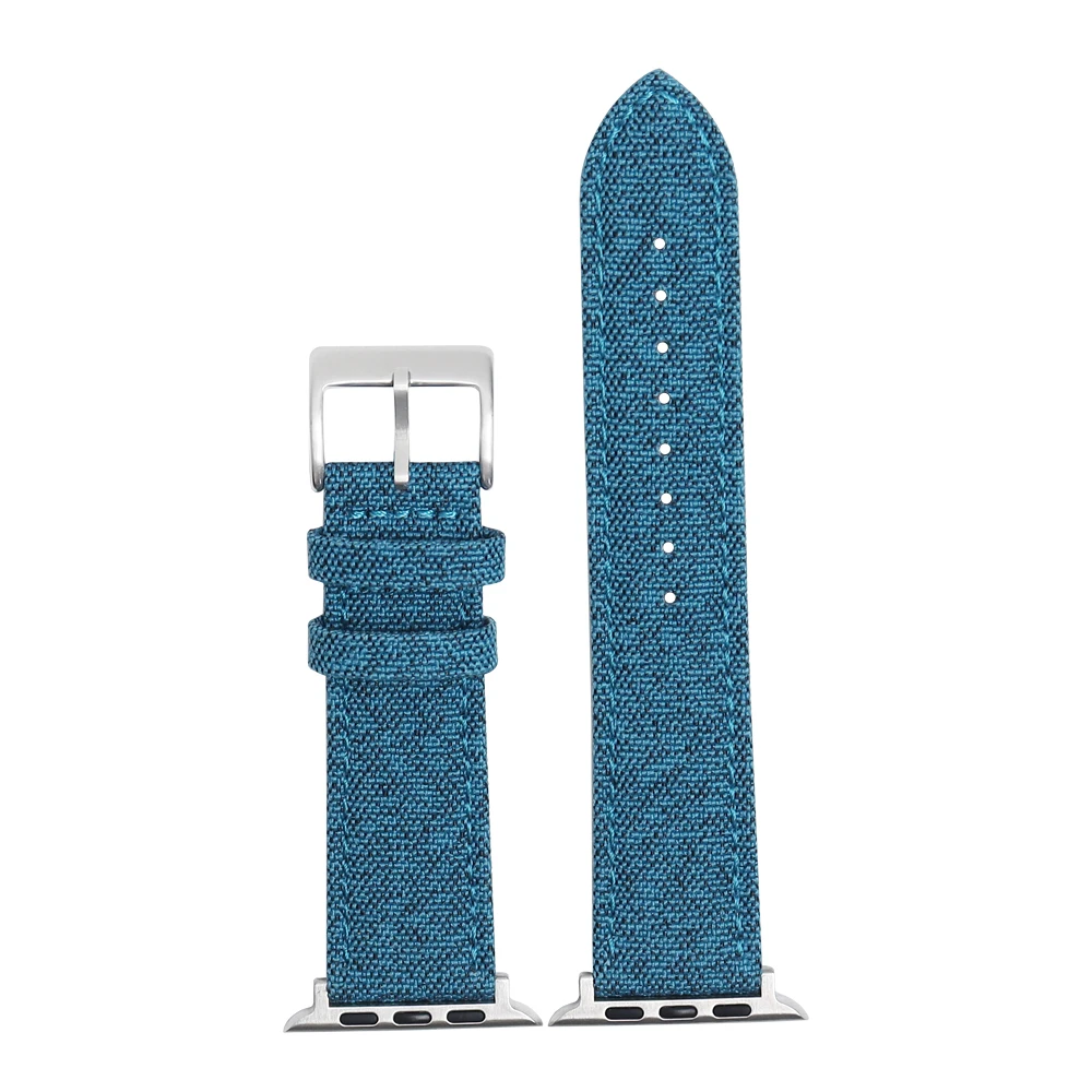New Canvas Watch Strap With smart watch connector 20/22 mm Woven Fabric Watch Band With 304L Buckle Customize Logo