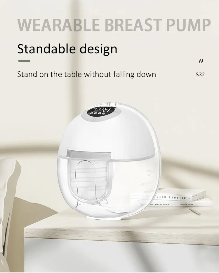 2024 Factory Wholesale New Breast Pumps BPA Free With LCD Display Silicone Portable Wireless Electric Wearable S32 Breast Pump