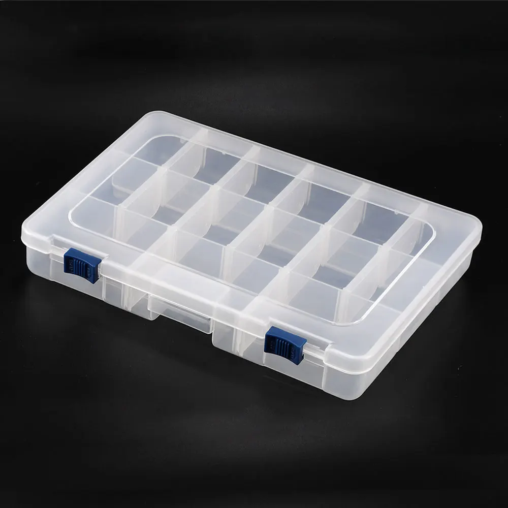 Adjustable fish hook container transparent plastic bait box bait hook storage bracket fishing tackle box fish lure and hook box