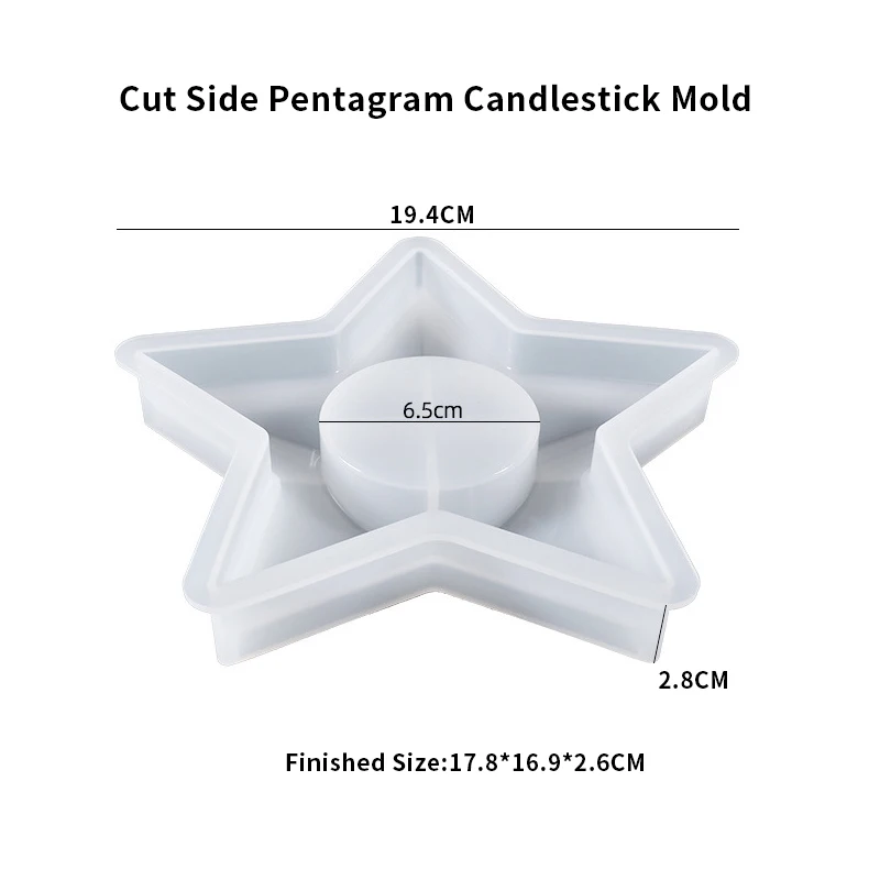 DM377 DIY Moon Candles Diamond Shape Creative Candlestick Molds Candle Holder Storage Resin Mold Silicone Jewelry Making