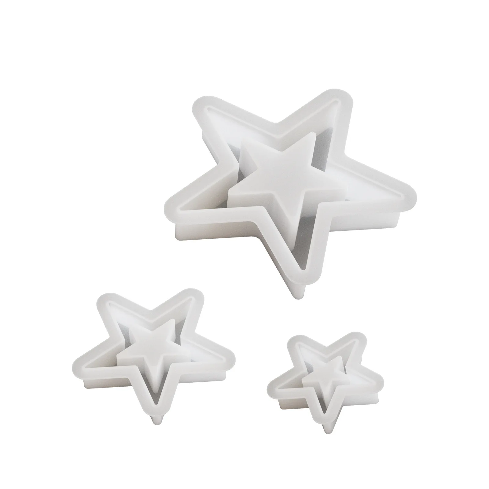 C117 Epoxy resin five-pointed star shape Christmas tree decoration pendant silicone mold suitable for DIY crafts making