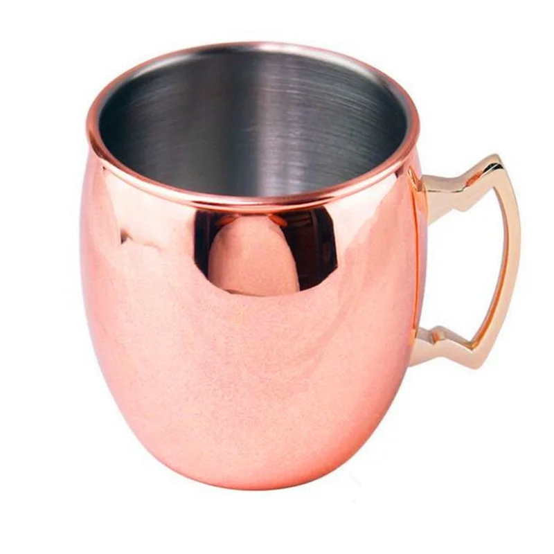 4 Pieces 60ml Mule Cups 2 Ounces Mug 304 Metal Stainless Steel Lining Pure Copper Plated Coffee Cup Moscow Mule Copper Mugs