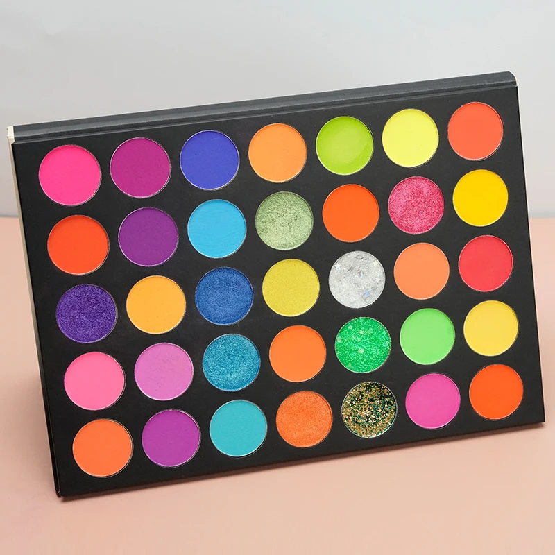 High Quality And High Pigment Eyeshadow Palette Wholesale Makeup Eye Shadow Palette 35 Colors Makeup Flash Eye Shadow No Logo