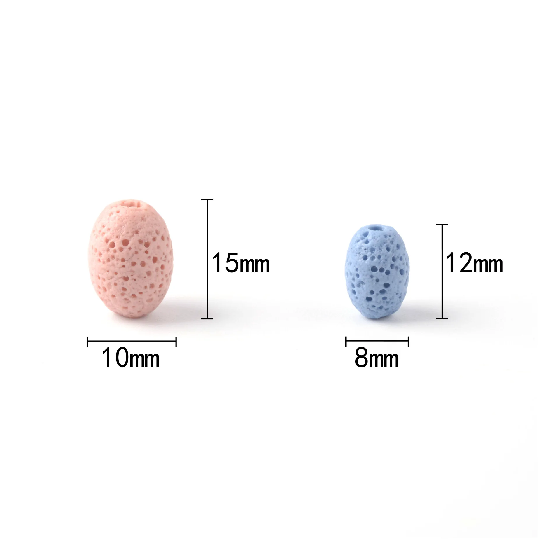 1 Strand Oval Rice Shape Spacer Healing Gemstone Volcanic Rock Lava Loose Beads for Bracelet Making