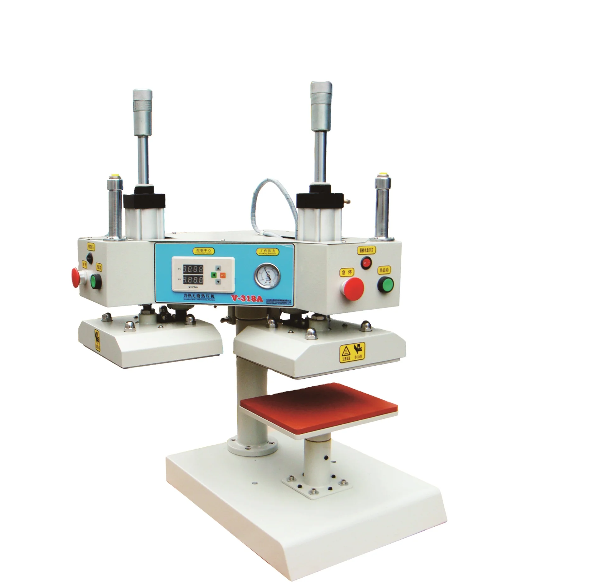 36*25CM up slide pneumatic double station heat transfer adhesive film printing machine