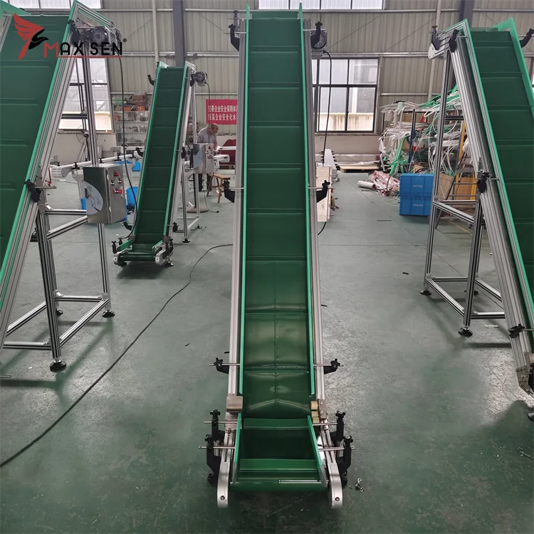 Customized PU PVC Inclined Belt Conveyor Manufacturer For Elevator