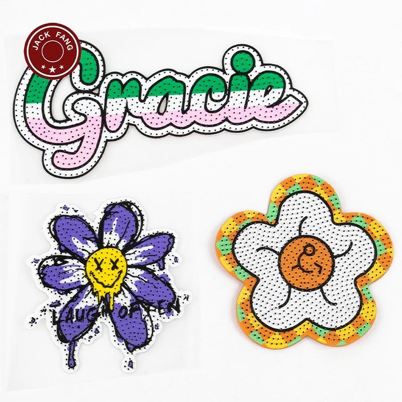 Wholesale Baby Clothes Iron On Heat Transfer Printed  3D Silicone Heat Transfer Printing For Garment