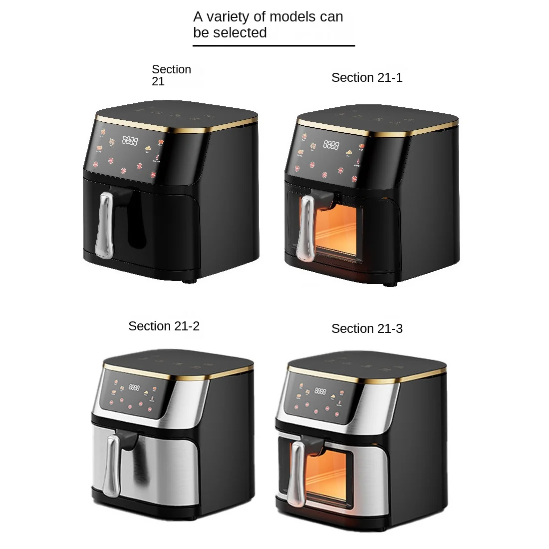 2024 New OEM Air Fryer 10L Best Hot Frying Rack without Oil as Seen as Air Fryer Ovens with Colorful Menu Display