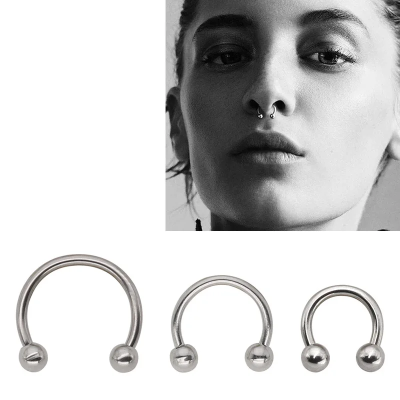 Piercing Needle Copper Labret gold plated Cubic Reusable Hoop Body Piercing Jewelry U shape Hoop Helix Piercing ear nose rings