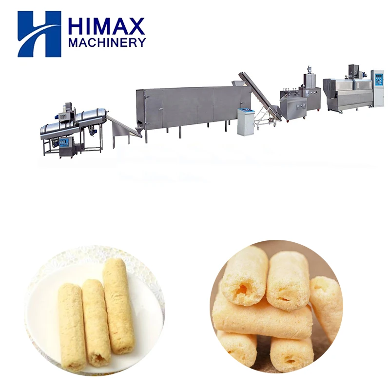 Double Screw Corn Puff Extruder Core Filled Snack Food Production Line Cpre Filled Snack Food Machine
