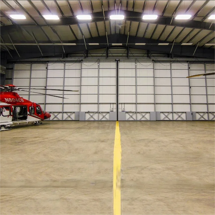 Low price light rain resistance prefabricated steel aircraft hangar building