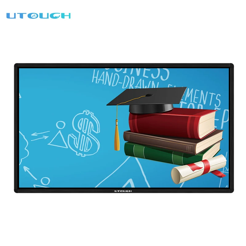 Touch interactive whiteboard electronic smart all in one PC digital smart board with moving stand