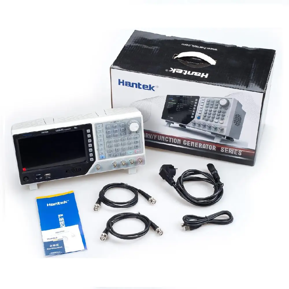 Настольный генератор сигналов Hantek HDG2062B с 2 каналами, Функция DDS, произвольная форма сигнала, USB, ЖК-дисплей, цифровой функциональный генератор HLX