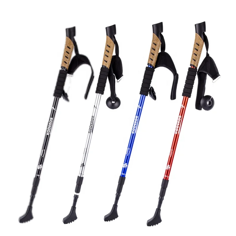 
High quality ski pole stick heads aluminum alloy cane alpenstock folding stick walking 