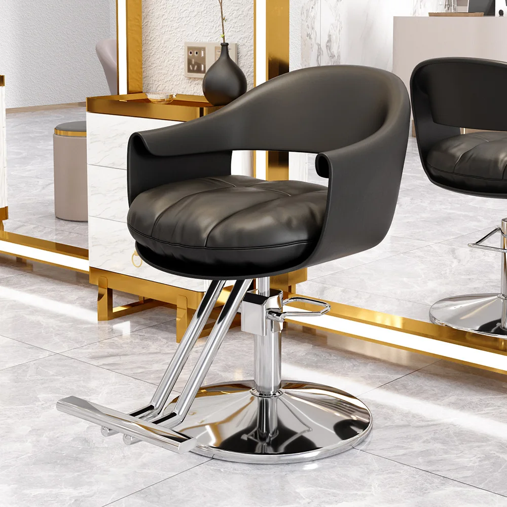 Factory Cheap Wholesale Salon Furniture Barber Chair Black With Gold Base Hairdressing Chair Hair Styling Barber Chair
