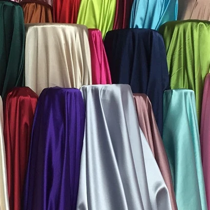 Factory Customization Wholesale Polyester Satin Silk Fabric for Women Dress
