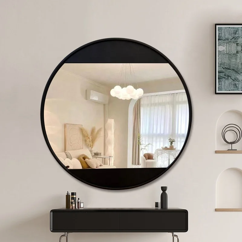 2023 New Design Round Wall Mirror Metal Framed Standing Wall Mirror  Decorative Wall Mirror for Bathroom