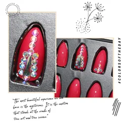 24 pieces of finished nail patch gift box with pointed head wearing nail piece removable bridal false nail