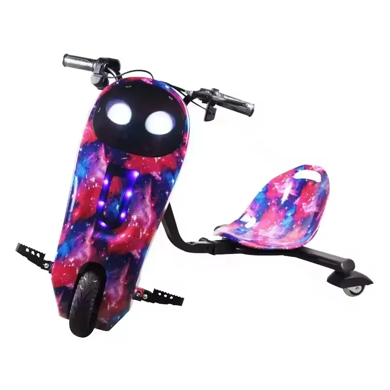middle size factory cheap OEM Length Adjusted Adults 3 wheel electric 360 drifting scooter drift trike go kart toys