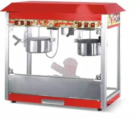 Double pot kettle sided 16oz caramel pop corn industrial caramecommercial 16 oz ounce popcorn make machine maker price electric