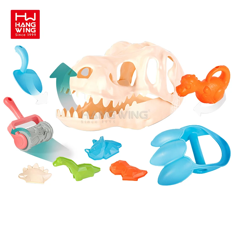HW Summer Outdoor Unbreakable Water Toys Durable Soft Gel Series Sea Sand Animal Dinosaur Cartoon Beach Bucket Set For Kids