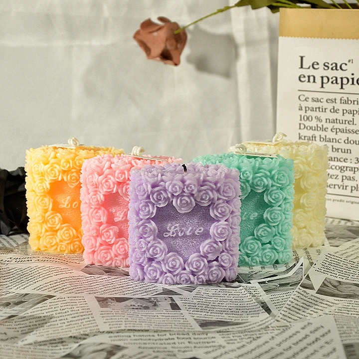 Valentines Day Hot Sale Lovely Heart Shape Atmosphere Aromatherapy Candle gifts flower cluster shape customizable packaging