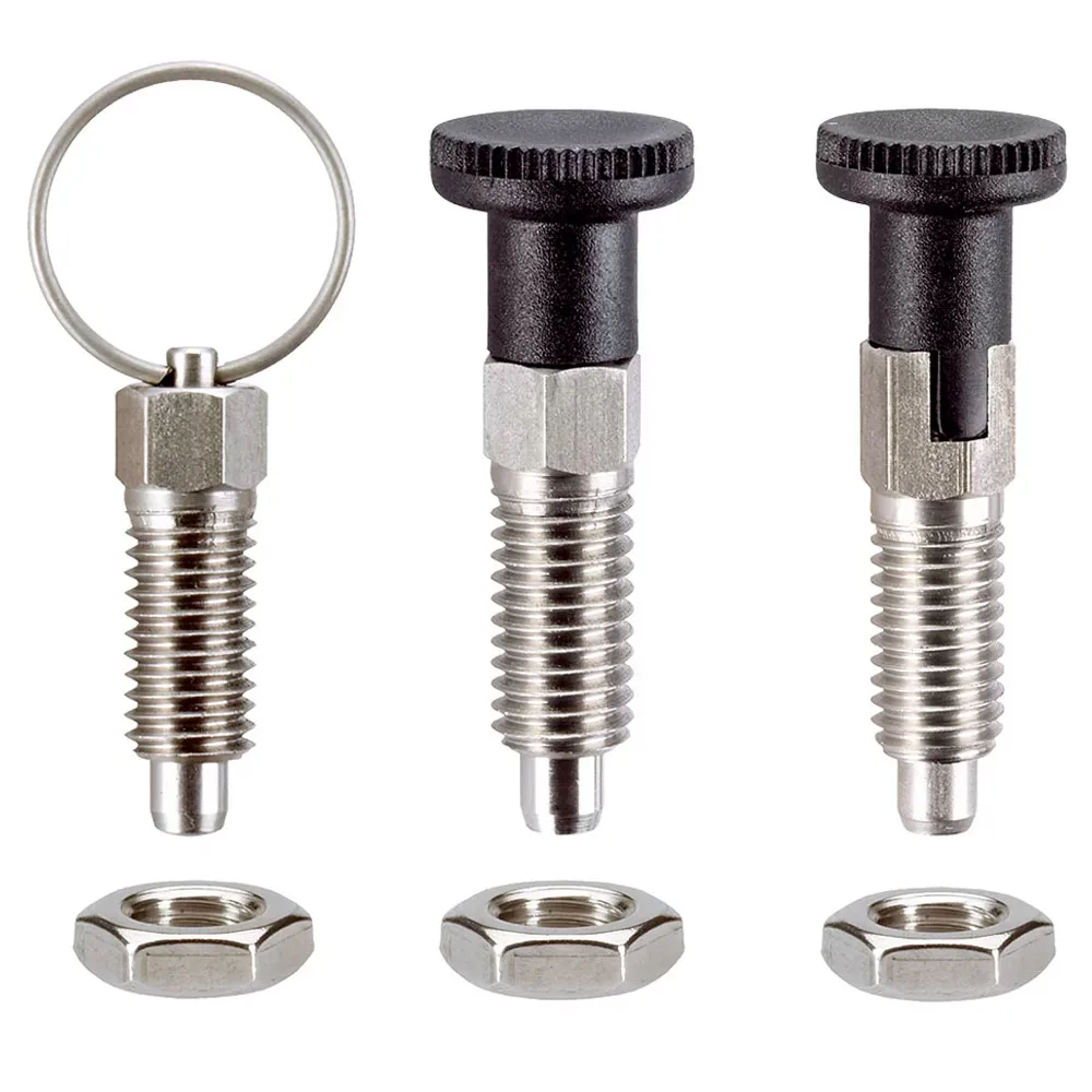 Aluminum Deadbolt Latch Spring Pin Door Latch T-Slot Extrusion Accessory stainless steel Index Plungers with mounting flange
