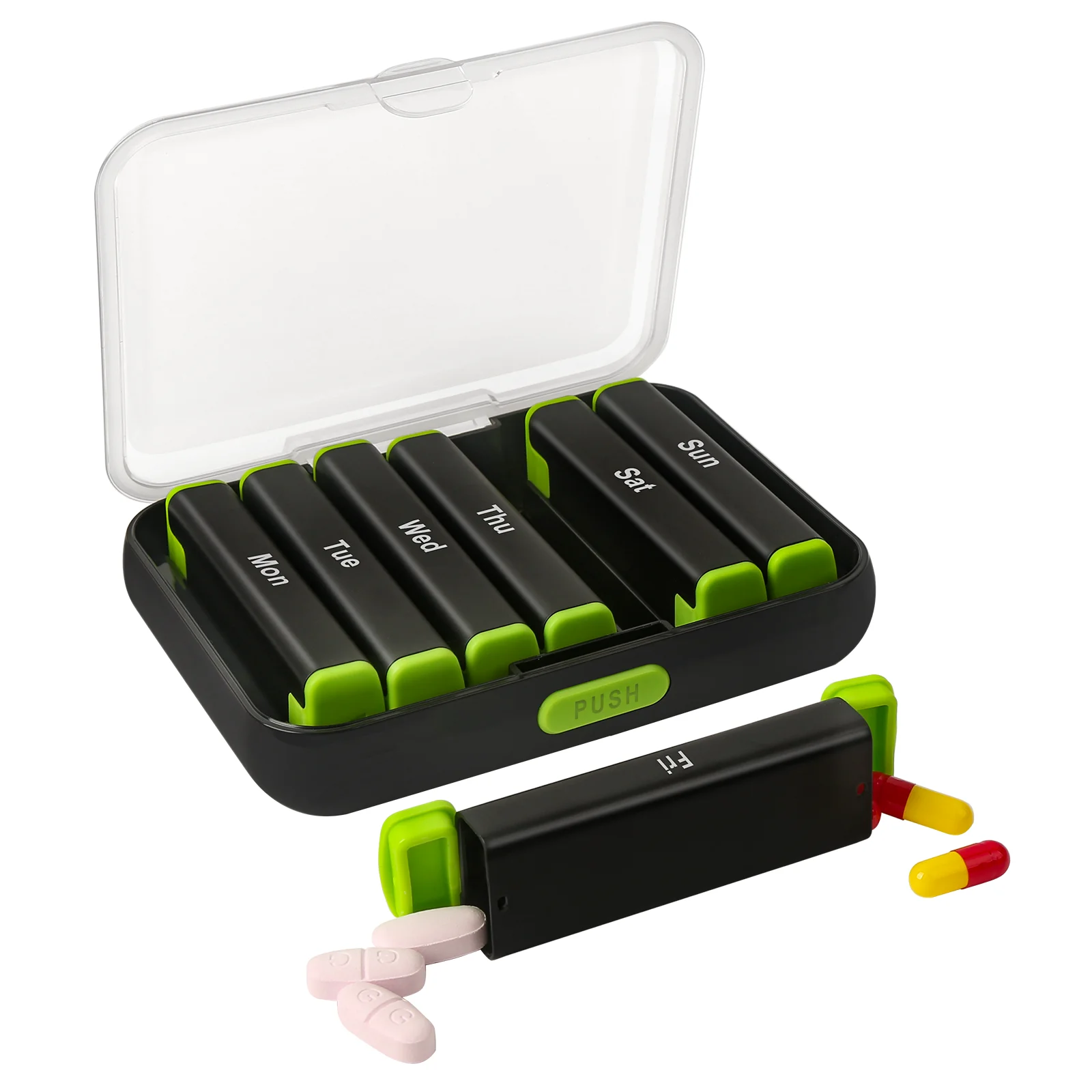 2024 weekly pill box 7days pill box wheat smart pill box organizer guangdong case plastic tablet candy portables weekly