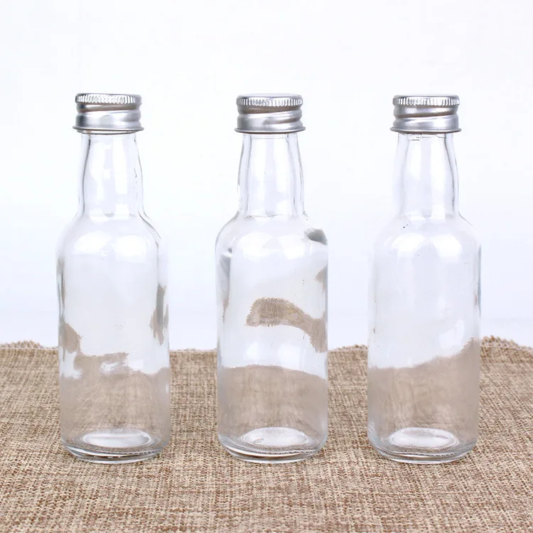 Wholesale 50ml Small Mini Glass Wine Bottle for Liquor Alcohol Juice Drinks  With Screw Cap