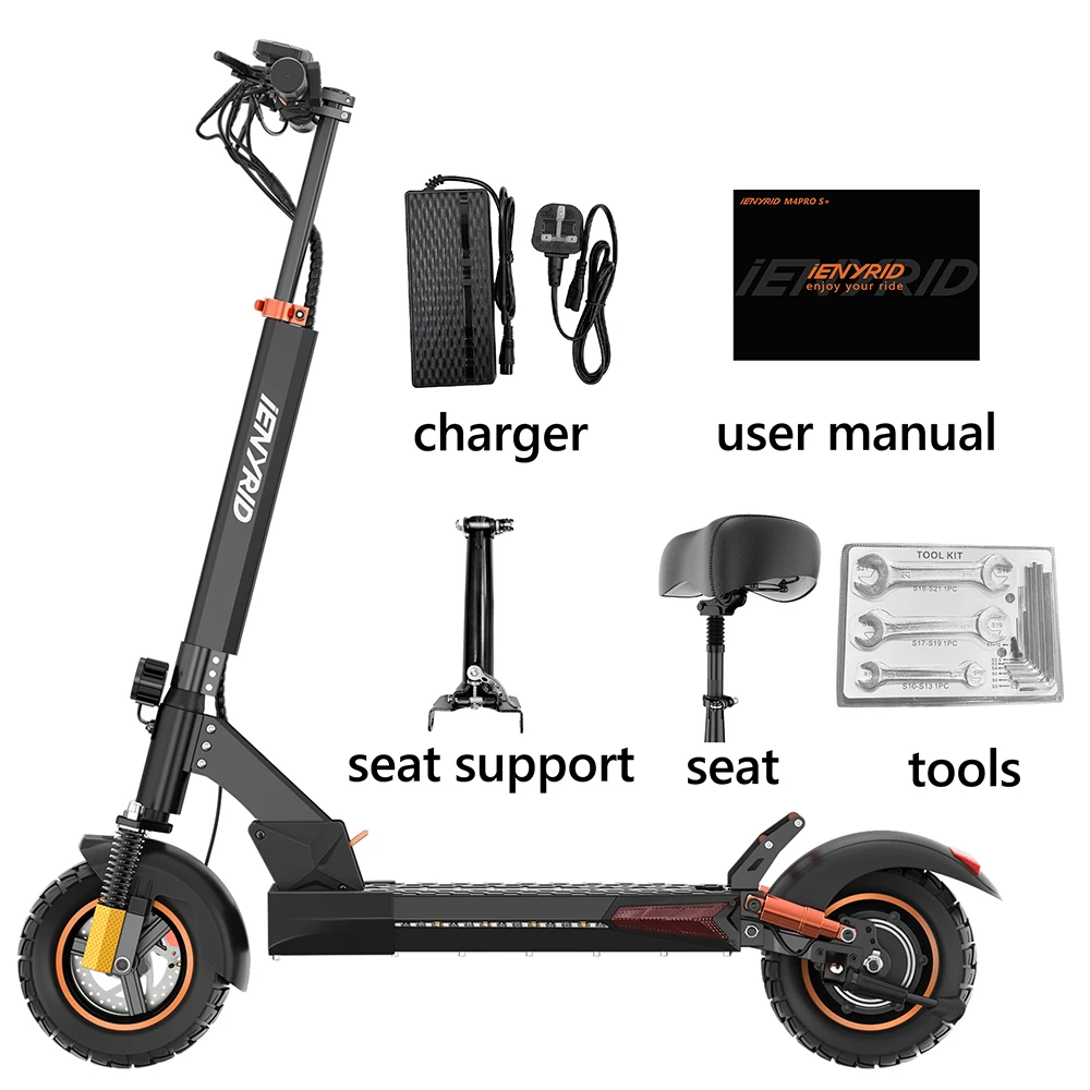 iENYRID M4 PRO S+ Fat Tire Electric Scooter High Quality 48v 12.5ah 800w Lithium Off-Road 150kg Load-UK US Warehouse