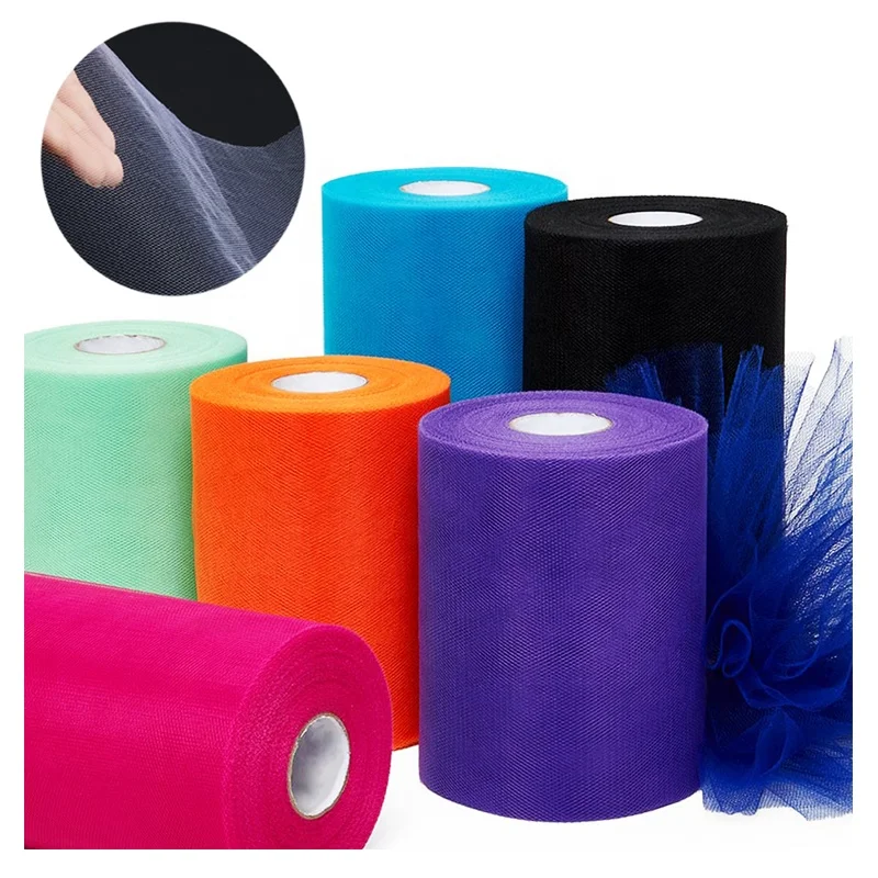 Tulle Rolls 6 Inch 15CM Width 100 yards length Tulle Fabric Spool Roll for Tutu Skirt Crafting Favors Pew Bow Party Decorations