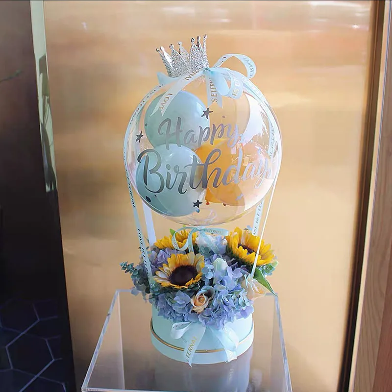 Flower BOBO Balloon Bouquet Bobo Balloon Flower Basket For Birthday Balloon Bouquet