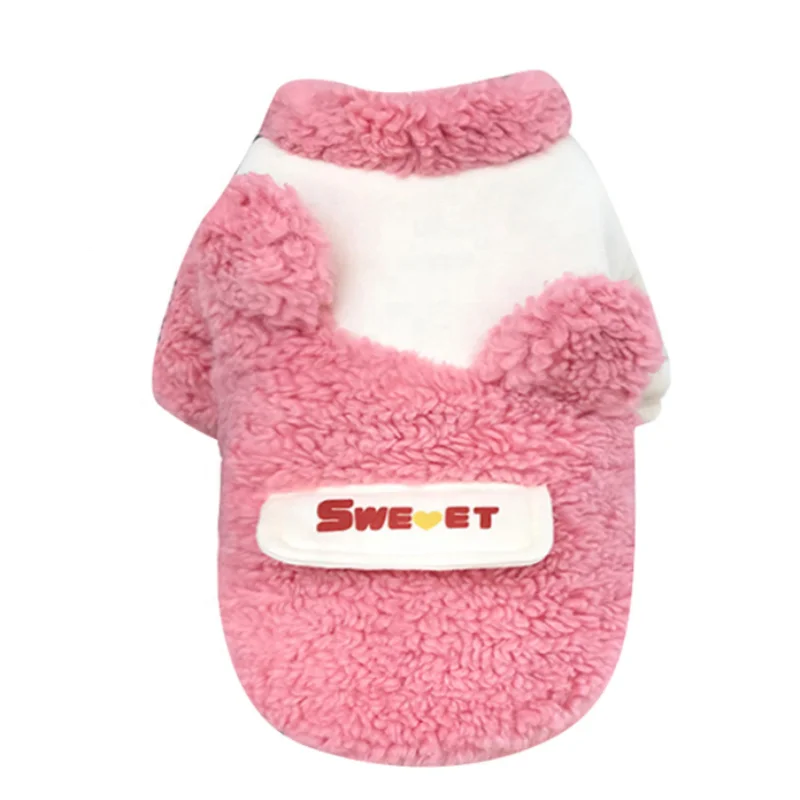 Custom classic Outdoor fast warm dog windproof soft dog cat clothes comfortable plush pet clothing