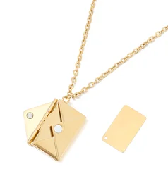 eManco Custom Envelope Locket I Love You Personalized Pendant Necklace for Women Stainless Steel Gold Choker Mother Day Gift