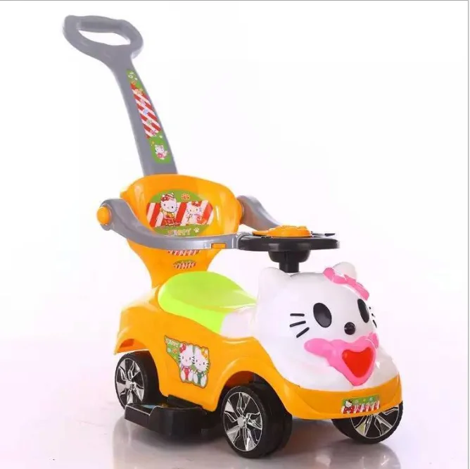 new style Children toy stroller walker pushing bar kids ride on car 3 in 1 deluxe mega car with horn music  ride on car