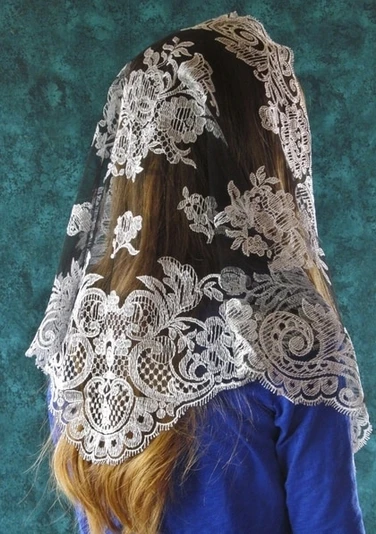 Multi colors Authentic Embroidery High Quality Traditional Spanish Style Lace Mantilla Veil