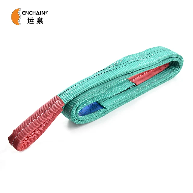 Enchain Hot Sale Heavy Duty Lift Sling Polyester Flat Webbing Slings For Cargo Lifting Loads