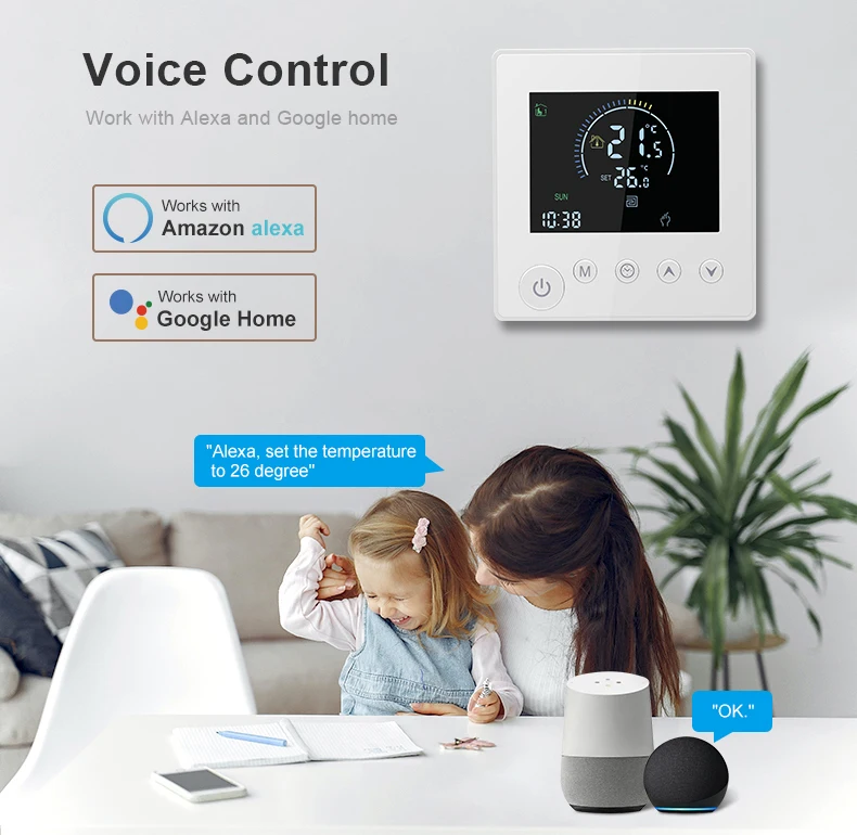 Bandary Google Home Programmable Warm Floor Temperature Wifi Digital Thermostat Smart