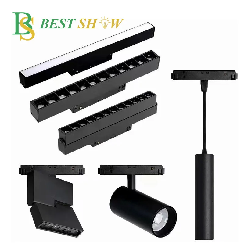 Guangzhou Ra85 cri85 110v 230v 220v 35mm magnetic led track light lamp 10w 20w 30w 40w 50w led magnetic lamp for clothes shop