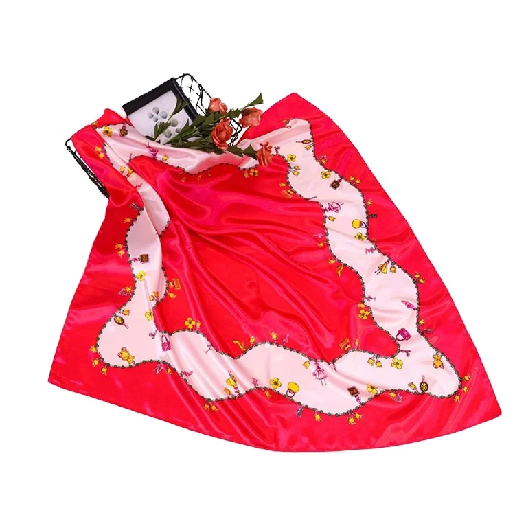 Женский винтажный шелковый платок 90*90 см