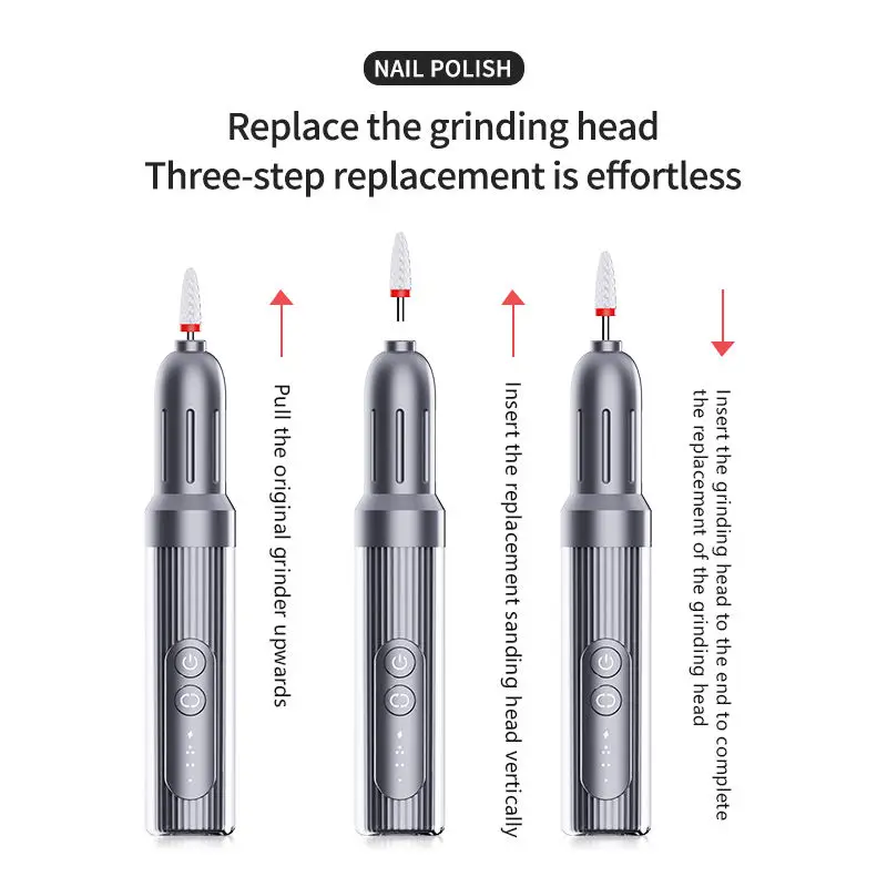 Custom Professional Nail Supplies Nail Tools Rechargeable Cordless Portable Electric Nail Drill Machine with Bits