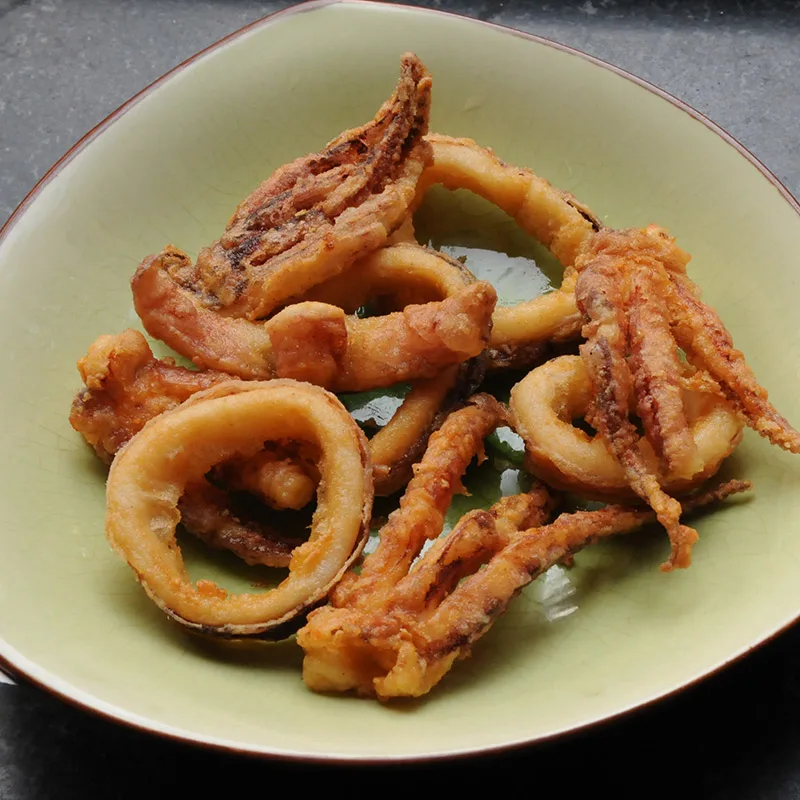 Fried Squid Tentacle And Ring Cooked Bulk Frozen Cooked Fried crisp Breaded Squid Meat