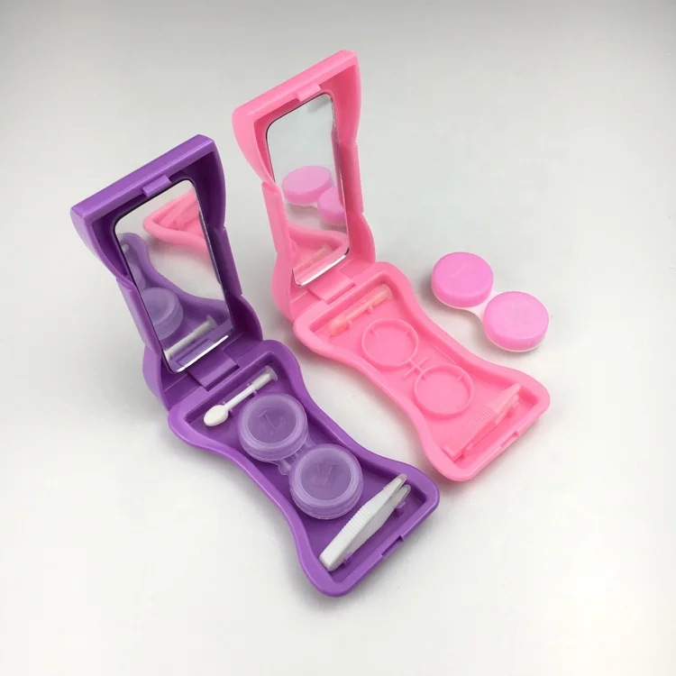 Cheap price Bowknot Shape Ribbon Style Label Black Contact Lens Case  A-601